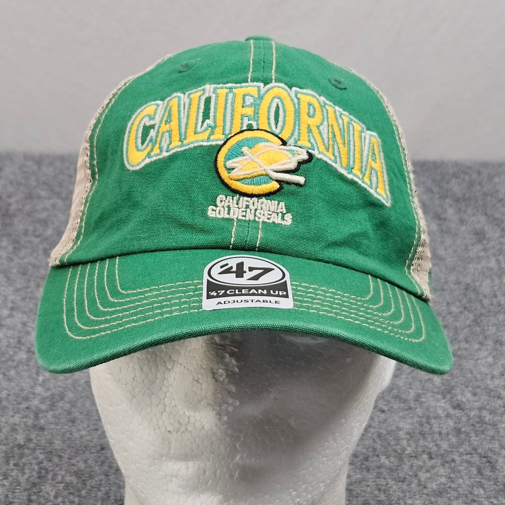 California Golden Seals Trucker Hat‎ Green '47 Brand Mesh Snapback Cap Retro NHL